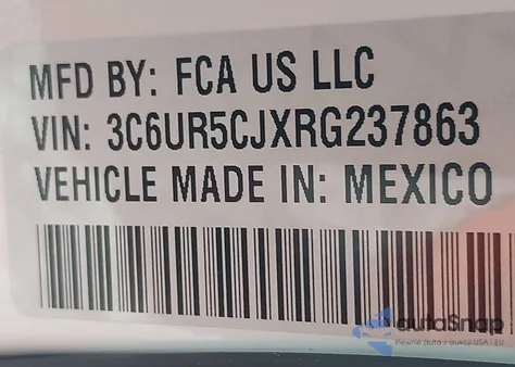 2024 Ram 2500 Tradesman 4X4 6'4 Box из США, поврежденный, VIN 3C6UR5CJXRG237863